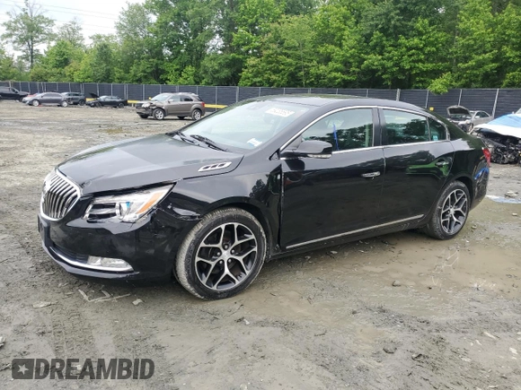 2016 Buick LaCrosse Sport Touring with VIN 1G4G45G35GF233178, listed as a Copart auction lot 59235595 with 130,649 mi miles and Clean title. Bid and sale history available at DreamBid. Image 1.