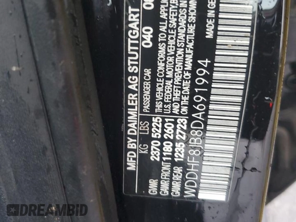 2013 Mercedes-Benz E 350 Luxury with VIN WDDHF8JB8DA691994, listed as a Copart auction lot 53941855 with 131,977 mi miles and Clean Title. Bid and sale history available at DreamBid. Image 12.