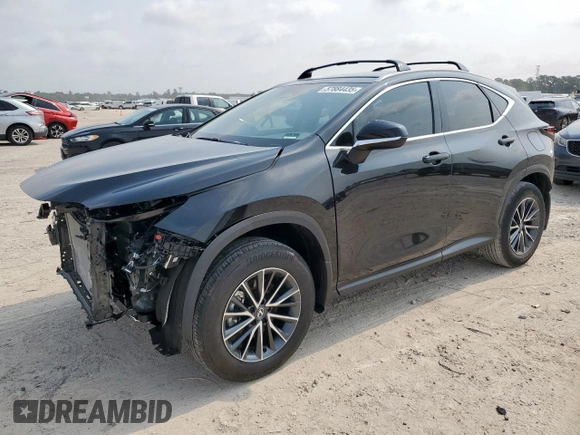 2025 Lexus NX 250 with VIN 2T2ADCAZ2SC022917, listed as a Copart auction lot 57884435 with 5,740 mi miles and Salvage title. Bid and sale history available at DreamBid. Image 1.