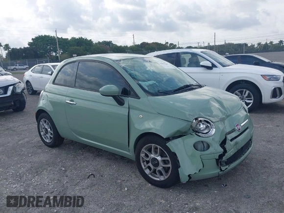 2013 FIAT 500 Pop with VIN 3C3CFFAR9DT743541, listed as a IAAI auction lot 41977160 with 141,393 mi miles. Bid and sale history available at carsss.com. Image 1.