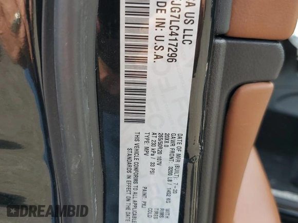 2020 Jeep Grand Cherokee Summit с VIN 1C4RJFJG7LC417296, выставлен на аукционе Copart как лот 65007295 с пробегом 42 485 миль миль и Списание • Salvage title. История ставок и продаж доступна на DreamBid. Изображение 13.