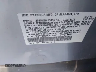 2020 Honda Pilot EX-L z VIN 5FNYF5H51LB016163, wystawiony jako IAAI lot #42030430 z przebiegiem 65 383 mil mil oraz . Historia ofert i sprzedaży dostępna na DreamBid. Obrazek 9.