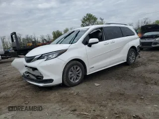 2021 Toyota Sienna LE with VIN 5TDKRKEC8MS072158, listed as a Copart auction lot 52689115 with 76,923 mi miles and Salvage title. Bid and sale history available at DreamBid. Image 1.
