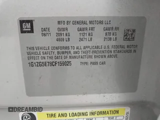 2012 Chevrolet Malibu LTZ with VIN 1G1ZG5E78CF159025, listed as a IAAI auction lot 42117210 with 199,001 mi miles and . Bid and sale history available at DreamBid. Image 9.