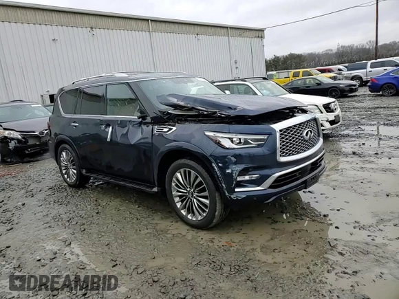 2021 Infiniti QX80 SENSORY with VIN JN8AZ2BC1M9476079, listed as a Copart auction lot 45186345 with 60,368 mi miles and Salvage Title. Bid and sale history available at carsss.com. Image 14.