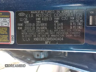 2017 Kia Niro LX with VIN KNDCB3LC6H5040404, listed as a Copart auction lot 80967753 with Not Provided miles and Non Repairable. Bid and sale history available at carsss.com. Image 13.
