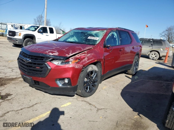 2019 Chevrolet Traverse RS with VIN 1GNERJKWXKJ287807, listed as a Copart auction lot 48054915 with 69,250 mi miles and Salvage Title. Bid and sale history available at carsss.com. Image 1.