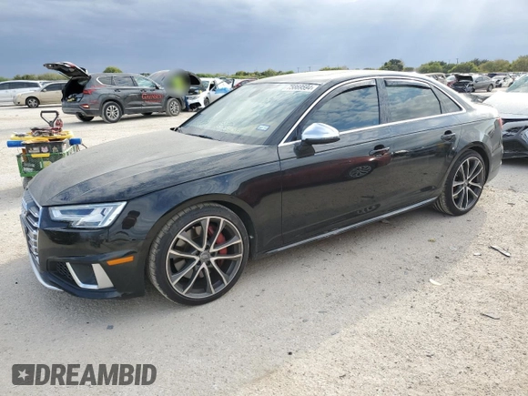 2019 Audi S4 Premium Plus with VIN WAUB4AF40KA034611, listed as a Copart auction lot 75869594 with 57,580 mi miles and Clean Title. Bid and sale history available at carsss.com. Image 1.