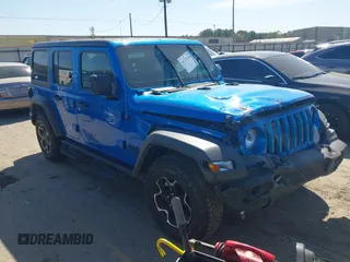 2021 Jeep Wrangler Unlimited Willys with VIN 1C4HJXDN0MW737796, listed as a IAAI auction lot 41733946 with 44,281 mi miles and . Bid and sale history available at DreamBid. Image 1.