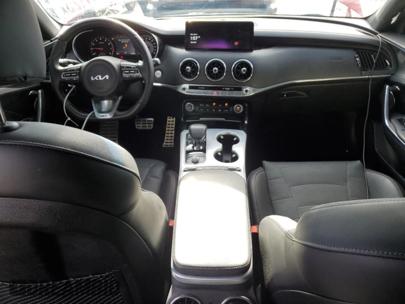 2023 Kia Stinger GT2 with VIN KNAE55LC4P6133603, listed as a Copart auction lot 43365515 with 16,598 mi miles and Salvage Title. Bid and sale history available at carsss.com. Image 8.