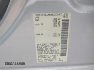 2020 Nissan Altima 2.5 S with VIN 1N4BL4BV2LC248551, listed as a IAAI auction lot 42033605 with 69,698 mi miles. Bid and sale history available at carsss.com. Image 9.