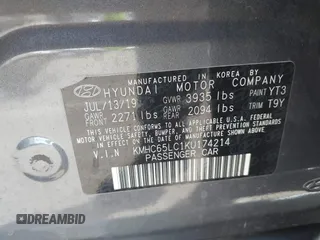 2019 Hyundai Ioniq Blue z VIN KMHC65LC1KU174214, wystawiony jako IAAI lot #41889734 z przebiegiem 131 626 mil mil oraz . Historia ofert i sprzedaży dostępna na DreamBid. Obrazek 9.