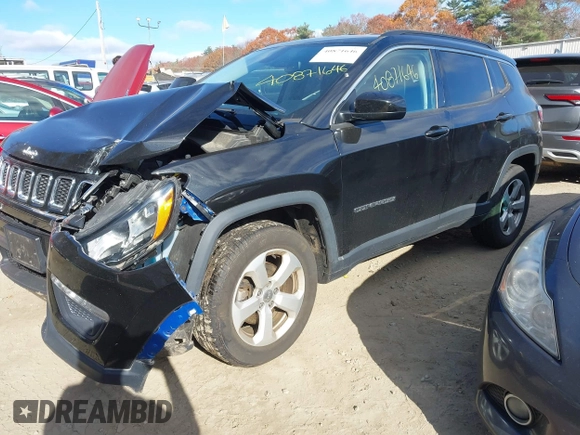 2019 Jeep Compass Latitude with VIN 3C4NJDBB6KT593734, listed as a IAAI auction lot 40871646 with 84,197 mi miles and . Bid and sale history available at DreamBid. Image 2.