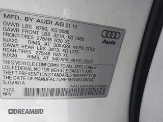 2013 Audi Q7 Premium Plus with VIN WA1LGAFE8DD010690, listed as a IAAI auction lot 42152906 with 152,351 mi miles and . Bid and sale history available at DreamBid. Image 9.
