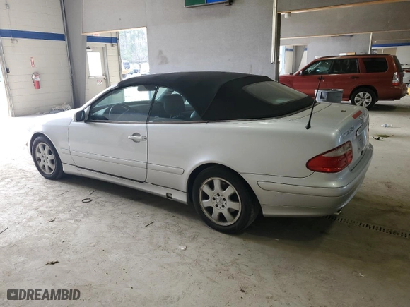 2002 Mercedes-Benz CLK-Class with VIN WDBLK65G92T114739, listed as a Copart auction lot 46654895 with 91,209 mi miles and Salvage Title. Bid and sale history available at carsss.com. Image 2.