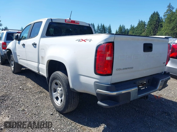 2021 Chevrolet Colorado 4WD Work Truck with VIN 1GCGTBEN0M1233723, listed as a IAAI auction lot 42600025 with 58,906 mi miles and . Bid and sale history available at DreamBid. Image 3.