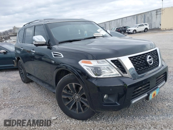 2019 Nissan Armada Platinum with VIN JN8AY2NE8K9755381, listed as a IAAI auction lot 41440130 with 137,026 mi miles. Bid and sale history available at carsss.com. Image 1.