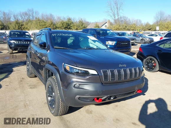 2022 Jeep Cherokee Trailhawk with VIN 1C4PJMBX9ND522235, listed as a IAAI auction lot 41738257 with 24,911 mi miles and . Bid and sale history available at DreamBid. Image 1.