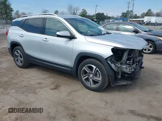 2019 GMC Terrain SLT with VIN 3GKALPEV8KL198121, listed as a IAAI auction lot 41877712 with 95,974 mi miles. Bid and sale history available at carsss.com. Image 1.