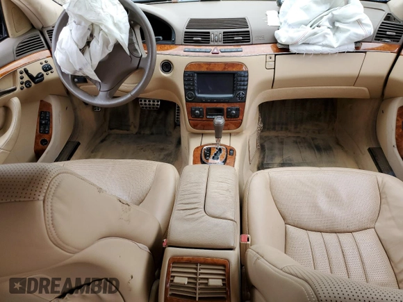 2004 Mercedes-Benz S 55 AMG with VIN WDBNG74J04A407814, listed as a Copart auction lot 47820895 with 57,096 mi miles and Salvage Title. Bid and sale history available at DreamBid. Image 8.