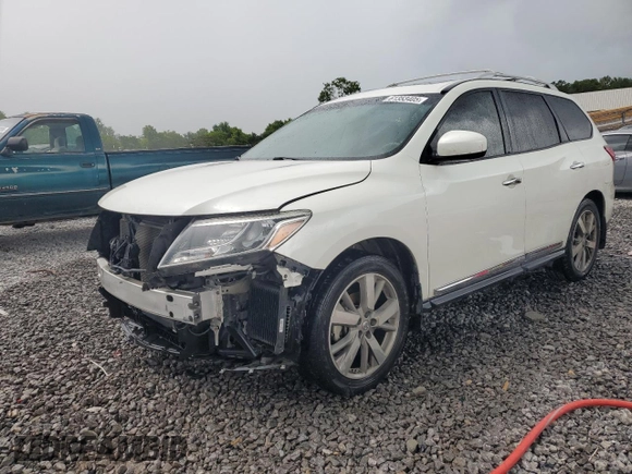 2016 Nissan Pathfinder Platinum with VIN 5N1AR2MN7GC657846, listed as a Copart auction lot 61353405 with 100,692 mi miles and Salvage title. Bid and sale history available at DreamBid. Image 1.