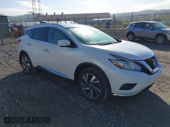 2015 Nissan Murano SL with VIN 5N1AZ2MH2FN252782, listed as a IAAI auction lot 42122573 with 129,918 mi miles and . Bid and sale history available at DreamBid. Image 1.