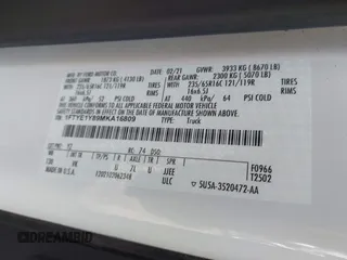 2021 Ford Transit Cargo z VIN 1FTYE1Y89MKA16809, wystawiony jako IAAI lot #41643195 z przebiegiem 7 407 mil mil oraz . Historia ofert i sprzedaży dostępna na DreamBid. Obrazek 9.