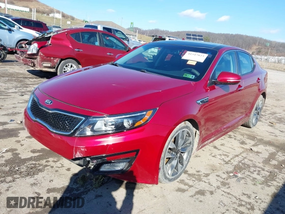 2015 Kia Optima SX Turbo with VIN 5XXGR4A68FG482416, listed as a IAAI auction lot 41547023 with 81,067 mi miles. Bid and sale history available at carsss.com. Image 2.
