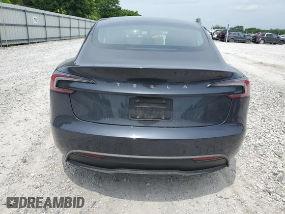2025 Tesla Model 3 Long Range z VIN 5YJ3E1EA1SF965380, wystawiony jako Copart lot #59532105 z przebiegiem 2 641 mil mil oraz Szkoda całkowita • Salvage title. Historia ofert i sprzedaży dostępna na DreamBid. Obrazek 6.
