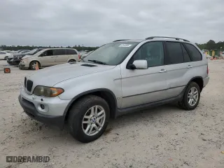 2005 BMW X5 3.0i with VIN 5UXFA13575LU46719, listed as a Copart auction lot 53443085 with 126,041 mi miles and Salvage Title. Bid and sale history available at carsss.com. Image 1.