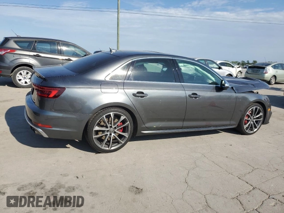 2018 Audi S4 Premium Plus with VIN WAUB4AF48JA120568, listed as a Copart auction lot 60743874 with 69,860 mi miles and Salvage Title. Bid and sale history available at carsss.com. Image 3.