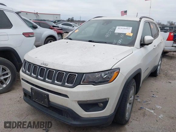 2019 Jeep Compass Latitude z VIN 3C4NJCBBXKT802046, wystawiony jako IAAI lot #41359411 z przebiegiem 82 747 mil mil oraz . Historia ofert i sprzedaży dostępna na DreamBid. Obrazek 2.