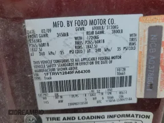 2009 Ford F-150 XL with VIN 1FTRW12849FA64308, listed as a Copart auction lot 50622195 with 177,088 mi miles and Non Repairable. Bid and sale history available at carsss.com. Image 13.