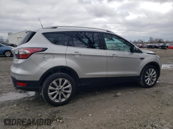 2017 Ford Escape Titanium with VIN 1FMCU0JD5HUB08102, listed as a Copart auction lot 49502525 with 45,383 mi miles and Salvage Title. Bid and sale history available at carsss.com. Image 3.