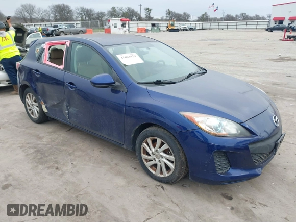 2012 Mazda Mazda3 i Touring with VIN JM1BL1L70C1535312, listed as a IAAI auction lot 41603929 with 160,333 mi miles. Bid and sale history available at carsss.com. Image 1.