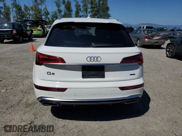 2022 Audi Q5 S line Premium Plus with VIN WA1EAAFY2N2124721, listed as a Copart auction lot 66202045 with 45,059 mi miles and Salvage title. Bid and sale history available at DreamBid. Image 6.