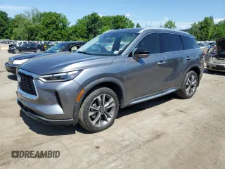 2023 Infiniti QX60 Luxe with VIN 5N1DL1FRXPC359333, listed as a Copart auction lot 62105425 with 18,033 mi miles and Salvage title. Bid and sale history available at DreamBid. Image 1.