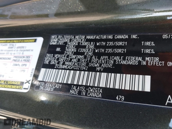 2023 Lexus RX 350 z VIN 2T2BAMCA5PC021942, wystawiony jako IAAI lot #42466698 z przebiegiem 25 342 mil mil oraz . Historia ofert i sprzedaży dostępna na DreamBid. Obrazek 9.