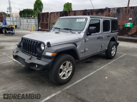 2021 Jeep Wrangler Unlimited Willys with VIN 1C4HJXDN2MW515423, listed as a Copart auction lot 55678745 with 42,169 mi miles and Salvage Title. Bid and sale history available at DreamBid. Image 1.