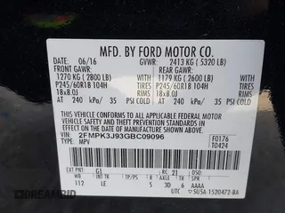 2016 Ford Edge SEL z VIN 2FMPK3J93GBC09096, wystawiony jako IAAI lot #42176914 z przebiegiem 115 369 mil mil oraz . Historia ofert i sprzedaży dostępna na DreamBid. Obrazek 9.