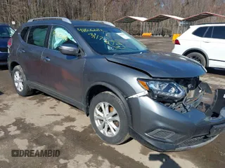 2015 Nissan Rogue S with VIN KNMAT2MV1FP536582, listed as a IAAI auction lot 41806682 with 129,837 mi miles. Bid and sale history available at carsss.com. Image 1.