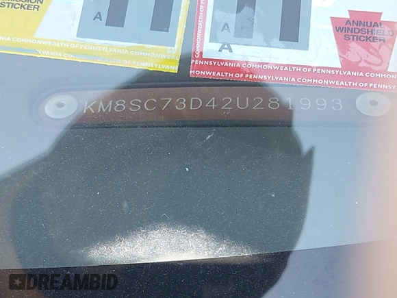 2002 Hyundai Santa Fe GLS z VIN KM8SC73D42U281993, wystawiony jako IAAI lot #42098783 z przebiegiem 256 094 mil mil oraz . Historia ofert i sprzedaży dostępna na DreamBid. Obrazek 9.