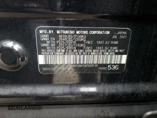 2022 Mitsubishi Eclipse Cross LE z VIN JA4ASVAA1NZ029135, wystawiony jako Copart lot #47732375 z przebiegiem 128 021 mil mil oraz Szkoda całkowita • Salvage title. Historia ofert i sprzedaży dostępna na DreamBid. Obrazek 12.