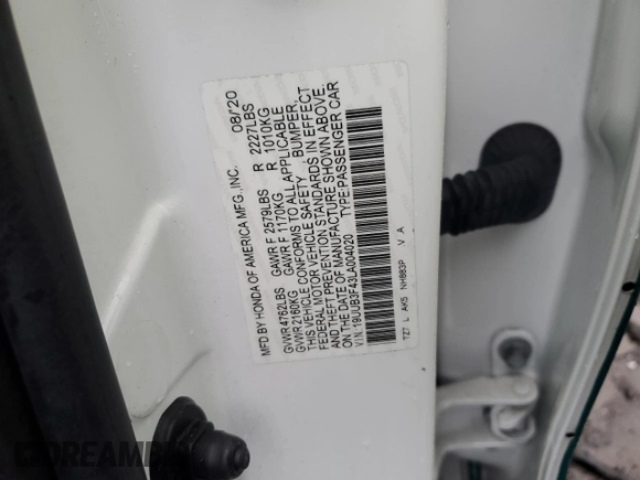 2020 Acura TLX w/Technology Pkg with VIN 19UUB3F43LA004020, listed as a Copart auction lot 81593814 with 38,384 mi miles and Non Repairable. Bid and sale history available at carsss.com. Image 12.