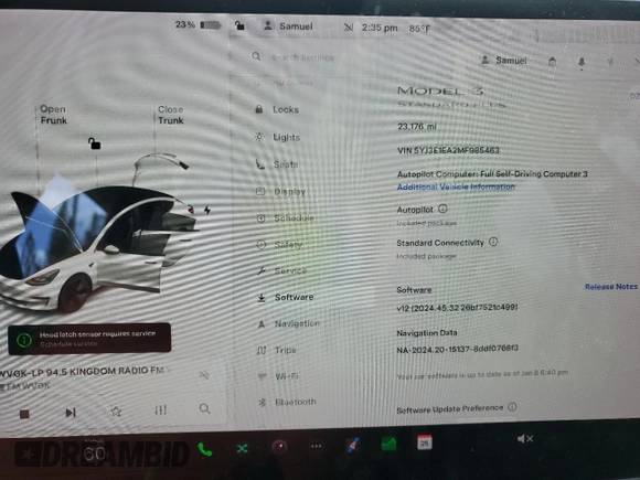 2021 Tesla Model 3 Standard Range Plus with VIN 5YJ3E1EA2MF985463, listed as a Copart auction lot 53311455 with 23,176 mi miles and Clean Title. Bid and sale history available at DreamBid. Image 9.