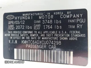 2012 Hyundai Veloster w/Gray Int с VIN KMHTC6ADXCU074298, выставлен на аукционе IAAI как лот 42353923 с пробегом 129 114 миль миль и . История ставок и продаж доступна на DreamBid. Изображение 9.