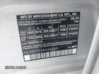 2004 Mercedes-Benz M 350 z VIN 4JGAB57E84A469541, wystawiony jako IAAI lot #42283223 z przebiegiem 128 882 mil mil oraz . Historia ofert i sprzedaży dostępna na DreamBid. Obrazek 9.