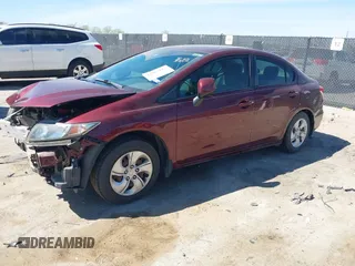 2013 Honda Civic LX with VIN 2HGFB2F58DH587747, listed as a IAAI auction lot 41862922 with 38,797 mi miles and . Bid and sale history available at DreamBid. Image 2.