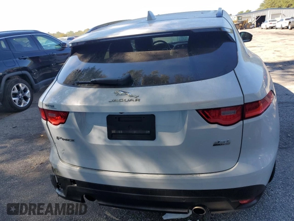 2018 Jaguar F-Pace 35t Prestige with VIN SADCK2EV7JA261102, listed as a Copart auction lot 76942774 with 58,955 mi miles and Salvage title. Bid and sale history available at DreamBid. Image 6.