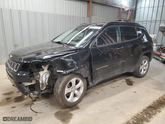 2018 Jeep Compass Latitude with VIN 3C4NJCBB8JT293346, listed as a Copart auction lot 50381155 with 92,354 mi miles and Salvage Title. Bid and sale history available at carsss.com. Image 1.
